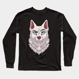 Confident / Cocky Expression White Husky Long Sleeve T-Shirt